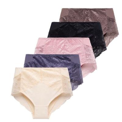 China Antibacterial Custom Cotton High Waist Ladies Underwear Plus Size Women's Panties Lace Seamless Panties for sale