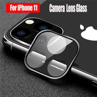 China iPhone 11 Maximum Ring Screen Protector Rear Protection Ring Case For Camera Lens Full Coverage Anti-fingerprint Metal Sight Tempered Glass Back Pro for sale