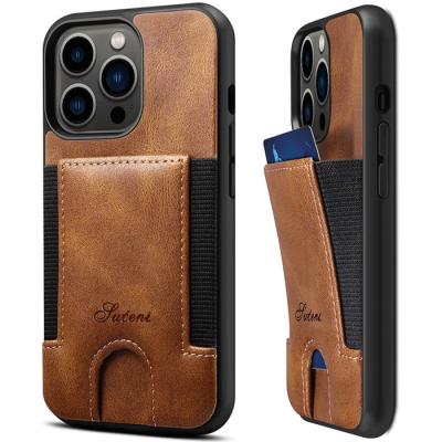 China New Hot Anti Drop Protective Tri Case Wallet Bag Cover Device Shockproof Leather Case For Iphone 13 12 Mini Pro Max for sale