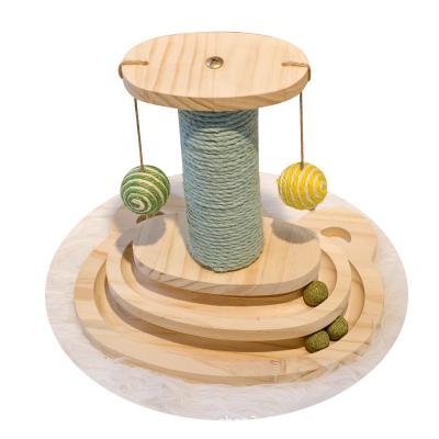 China Durable Solid Wooden Cat Turntable Wear Resistant Toy for sale