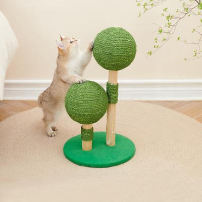 China Sustainable Wear Resistant Vertical Solid Wood Scratching Post for sale