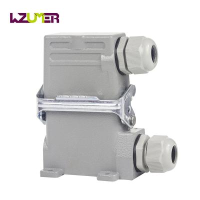 China Power WZUMER 1210100210503 Heavy Duty 10 Pin Screw Bulkhead Mounted Waterproof Plug Connector With Levers 1 for sale