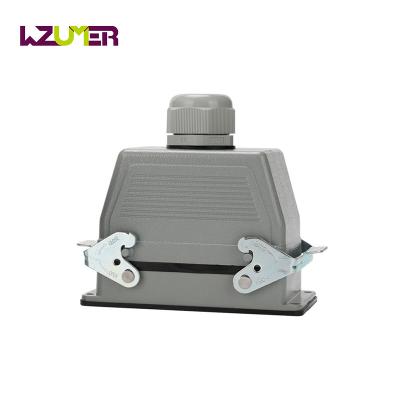 China WZUMER HE-048 Power Top Entry Hoods Bulkhead Mounted Double Loop Housings Heavy Duty Connectors for sale