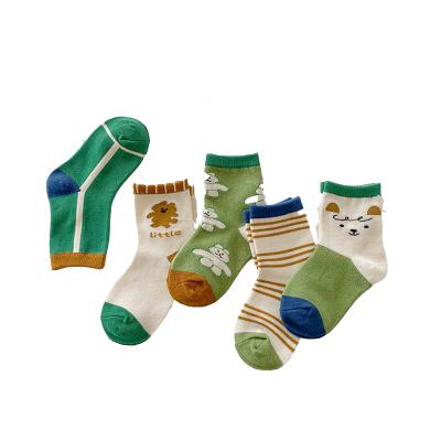 China Custom Designers Sporty Kids Slouch Ruffle Socks Cartoon Stripe Animal Sport Bangs New Baby Boy Girl Jackuard Kids Cotton Soft Socks for sale