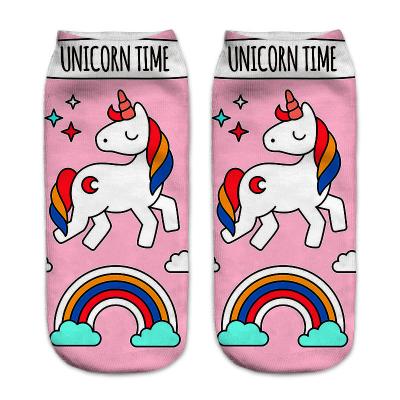 China QUICK DRY OEM 3D Print Socks Custom Knitted Animal Unicorn Design Men Women 3d Sublimation Printed Socks for sale