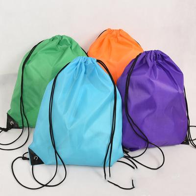 China Sustainable 210D Polyester Fabric Backpack Bag With Binding Mouth Holding Bag For Outdoor Sports Climbing for sale