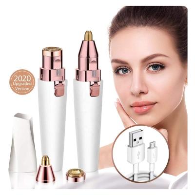 China Eyebrow Remover Trimmer 2 in 1 Portable Waterproof Electric Shaver Eyebrow Trimmer Eyebrow Facial Hair Remover Epilator Mini Eye Brow Shaper Shaver for for sale