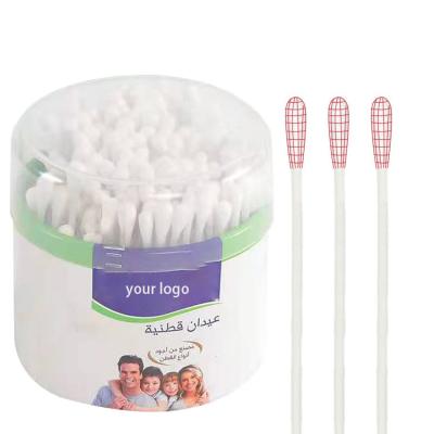 China 2021 SHARUAN Personality Carton Packing 200 Clean High End Baby Care Cotton Swabs High Quality Clean White Plastic Disposable Cotton Swabs for sale