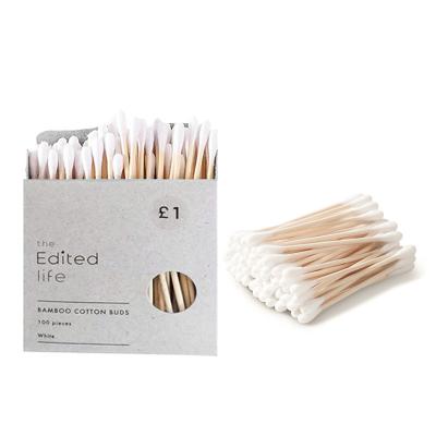 China High Quality Clean Personality SHARUAN 100pcs/box 100% Natural Cotton Bamboo Swabs Portable Paper Box For Makeup Cleansing Disposable Cotton Swabs for sale