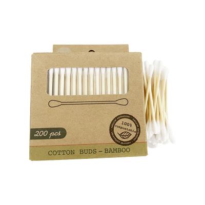 China Good Quality Clean Natural Eco Friendly Qtips Personality OEM Wooden Bamboo Cotton Buds Makeup Swab Box for sale