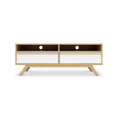 China Melamine TV Unit Modern Design (Other) Living Room Oak Wood Adjustable Leg TV Cabinet for sale