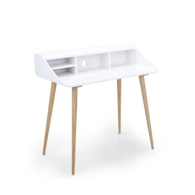 China Eco - Friendly White Painted Curved Plywood Computer Desk for sale