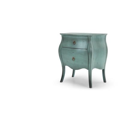 China Durable french style bedside table blue antique wood price for sale