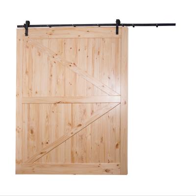 China New Decoration Design Sliding Interior Door Pine Wood Solid Wood Barn Door for sale