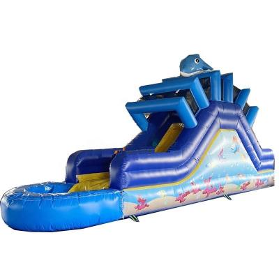 China exterior & High Quality Indoor Playground Factory Water Slide Inflatable 3d Pool Slide For Kids for sale