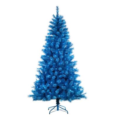 China PVC+Hard Needle PT#4219-75B1 ARTIFICIAL Blue Pine Hard Cashmere 7.5' Pre-Bed Needle Christmas Tree Blue Needle PT#4219-75B1 for sale