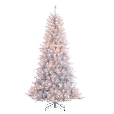 China PVC+Hard Needle PT#4219-75W1 ARTIFICIAL White Pine Hard Cashmere 7.5' Pre-Bed Needle Christmas Tree White Needle PT#4219-75W1 for sale