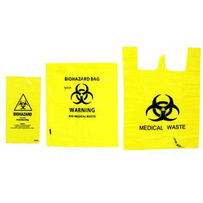 China PE Disposable Custom Medical Biohazard Logo Biohazard Plastic Waste Bag For Clinical Waste for sale