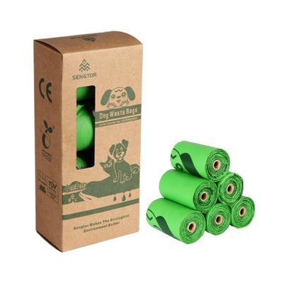 China Household 15PCS/Roll 4 Rolls Per Paper Box In Stock Dog Poop Bag Measures 9 x 13 Fully Biodegradable Pet Waste Bag for sale