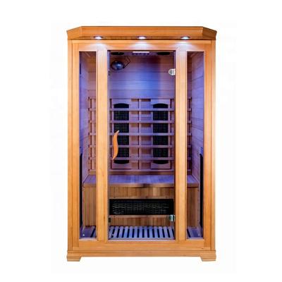 China Computer Control Panel Luxury Popular Home Sauna Ozone Near Far Infrared Portable Infrared Wood Sauna Room for sale