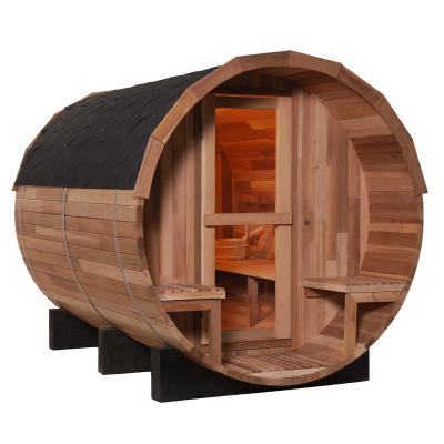 China Computer Control Panel Sauna Barrel Steam Outdoor Sauna Equipment Cedar Barrel Steam Sauna Room for sale