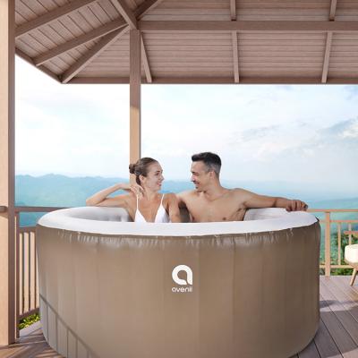 China Modern Portable Inflatable Hot Tub With Computer Control Cover 140cm Outdoor Air Jet Hot Tub for sale