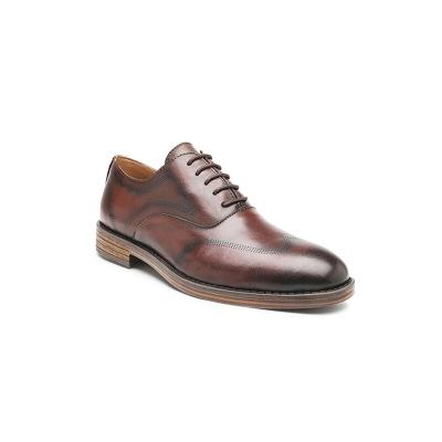 China Brown Oxford Formal Men's Business Gentleman Office Breathable Dress Wedding Shoes For Men Genuine Leather for sale