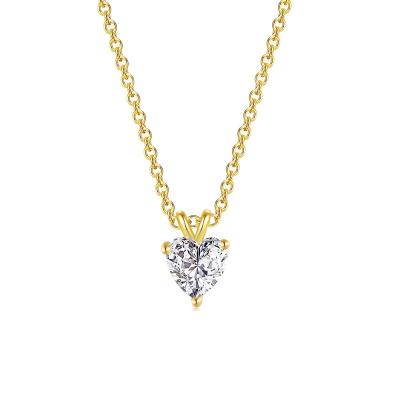 China FASHIONABLE Tasty High Quality N476 Women's Accessories 14K Gold Plated Zircon CZ Diamond Heart Shape Necklace for sale