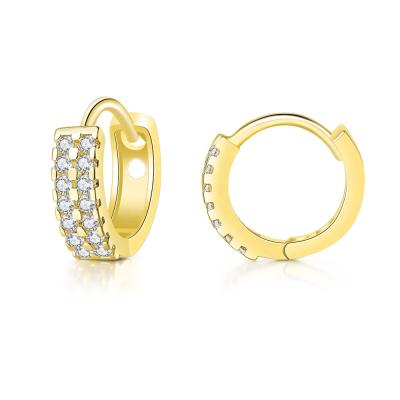 China FASHIONABLE Wholesale Korean Zircon Zircon Small Huggie Schmuck Ohrringe Style Two Rows Small Stud Earrings KBE421 for sale