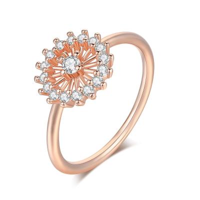 China New Latest Simple Design Trendy FASHION Full D.C.A. CZ Diamond Sunflower Shape Ring For Ladies R904-M for sale