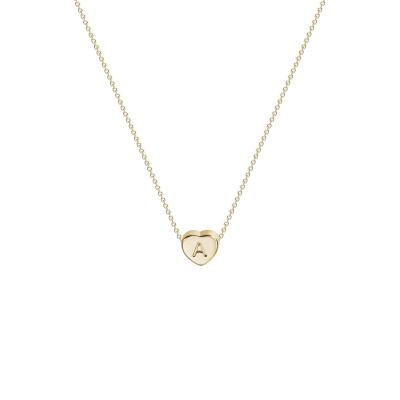 China Romantic Simple Peach Heart Letter A To Z Love Clavicle Necklace for sale