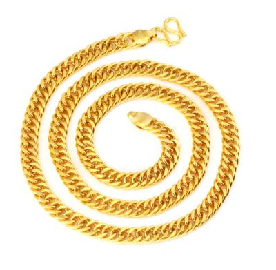 China Gold CLASSIC Mens Necklace With Double Bracket 24K Plated 24K Multi-Spec Gold Plated Copper Chain 60CM for sale