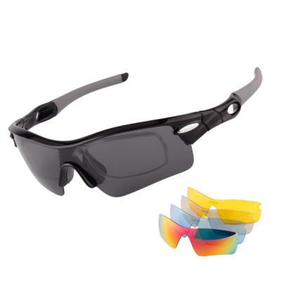 China High Quality Cycling/Mountaineering 5 in 1 Eyewear Replaceable Bike Sports Mirror Mountaineering Lenses Cycling Sunglasses with Box Case for sale