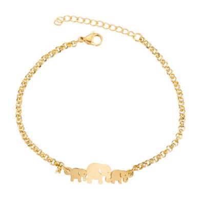 China Wholesale Cute Simple Spring Style Stainless Steel Animal Lucky Elephant Bracelet Gift For Women for sale