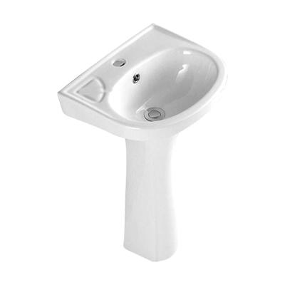 China WDSI Durable Single Hole Dining Room Floor Mounted Bathroom Basin Bathroom Sink Pedestal Wash Basin White Sink for sale