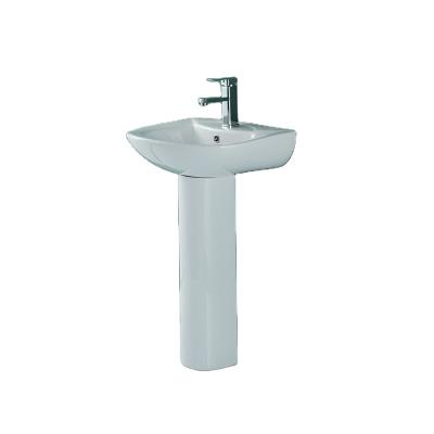 China WDSI Modern Sanitary Ware Bathroom Hand Sink With Pedestal Sink One Piece Pedestal Wash Basin for sale