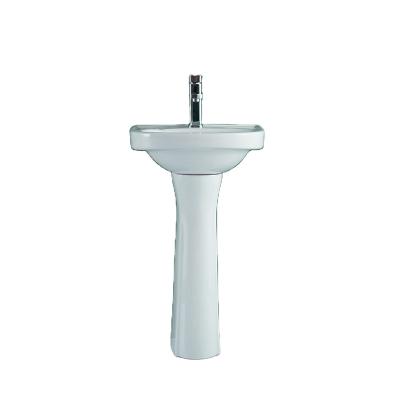 China WDSI Modern Ceramic Basin With Full Pedestal Bathroom Basin Toilet Pedestal Wash Ceramic Hand Basin for sale