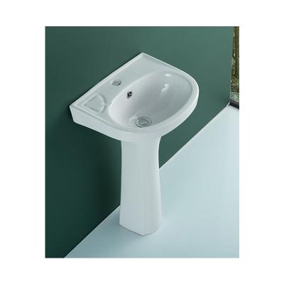 China WDSI Modern Small Size Sanitary Ware Pedestal Washbasin Cylindrical Toilet Room Washroom Sink for sale