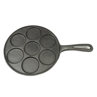 China Best Sustainable Pan For Seven Pancakes High Quality Cast Iron Cake Seven Holes Molds for sale