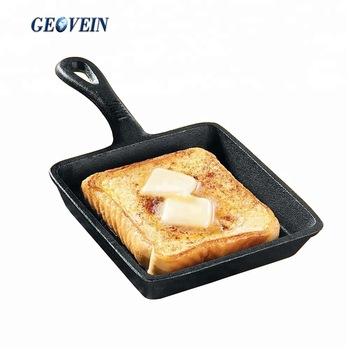 China Sustainable Square Mini Pan Preseasoned Cast Iron Baking Pan Egg Tamagoyaki Omelet Pan for sale