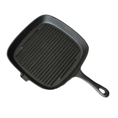 China 9.25 Inch Grill Pan Vegetable Oil Cast Iron Viable Pre-Seasoned Square Grill Pan for sale