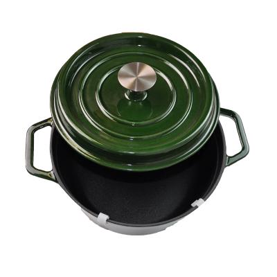 China 4.5Qt Cast Iron Dutch Oven Nonstick Enamel Cast Iron Cookware Set Green for sale