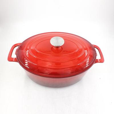 China 6.75 Quart Dutch Oven Shape Nonstick Oval Cast Iron Dutch Oven With Enamel Coating for sale