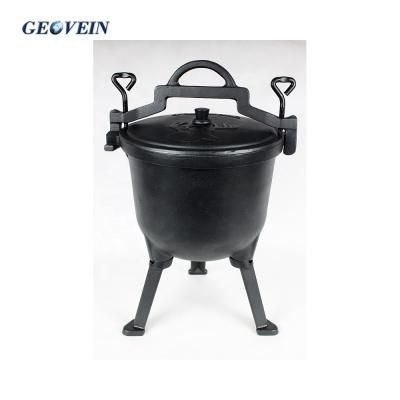 China Viable Three Leg Camping Outdoor Stew Pot Cast Iron Meat Pot From Pressure Cooker for sale