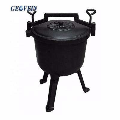 China Preseasoned Cast Iron Cauldron Viable South Africa Three Legged Pot for sale