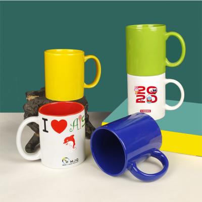 China 350ml Automotive Printing Custom Logo Sublimation Coffee Mug Promotional Single Ceramic Mug for sale