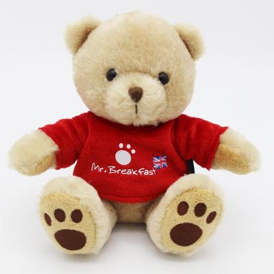 China Plush Birthday Gift Bears Special Teddy Bear with Brown Paw Pads Under the T-shirt for sale