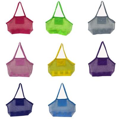 China Portable Collapsible Storage Folding Tote Mesh Beach Bag Toys Mesh Toys Tote Bag Large Travel for sale