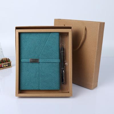 China Promotional Leather Journal Notebook With Pen Set for sale