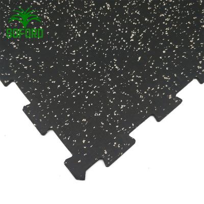 China Modern 1mx1mx6mm Interlocking rubber tile gym flooring used with white color for sale